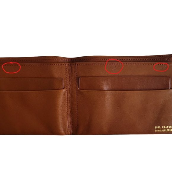 NWOT LEATHER Men | Unisex Wallet, Made in Italy - Tan - Picture 7 of 7